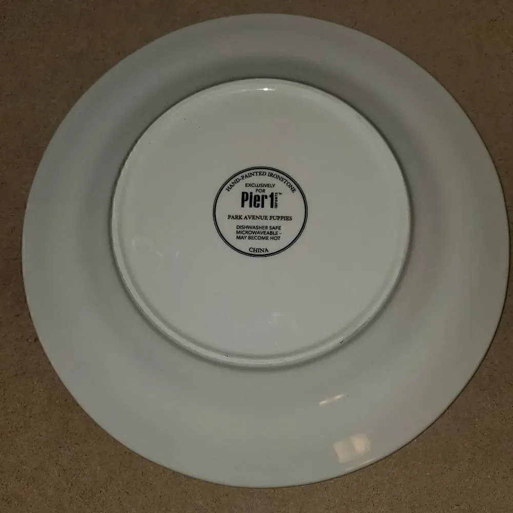 Pier 1 Imports Park Avenue Puppies Handpainted Ironstone Holiday Serving Plate